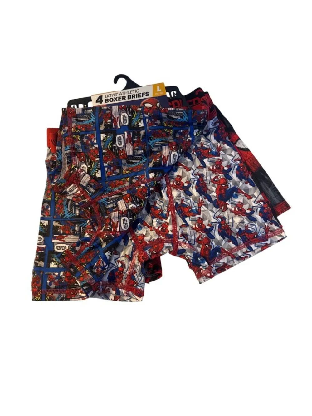 Marvel Boys Spider-Man Athletic Boxer Briefs 4-Pack Large 14/16 Red & Blue